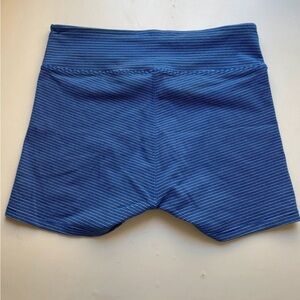 Outdoor Voices Blue Striped Workout Shorts